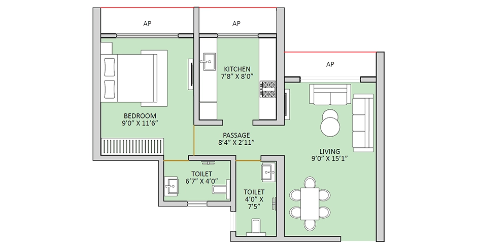 Golden Imperial 2 Bhk Floor Plans Golden Imperial 2 Bhk Floor Plans