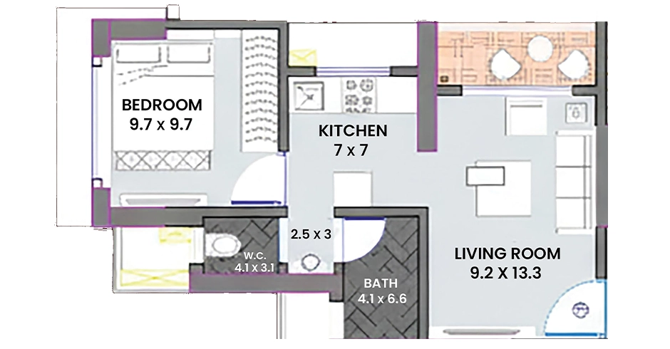 Vasturachna Sen Imperial 1 Bhk Floor Plan Vasturachna Sen Imperial 1 Bhk Floor Plan